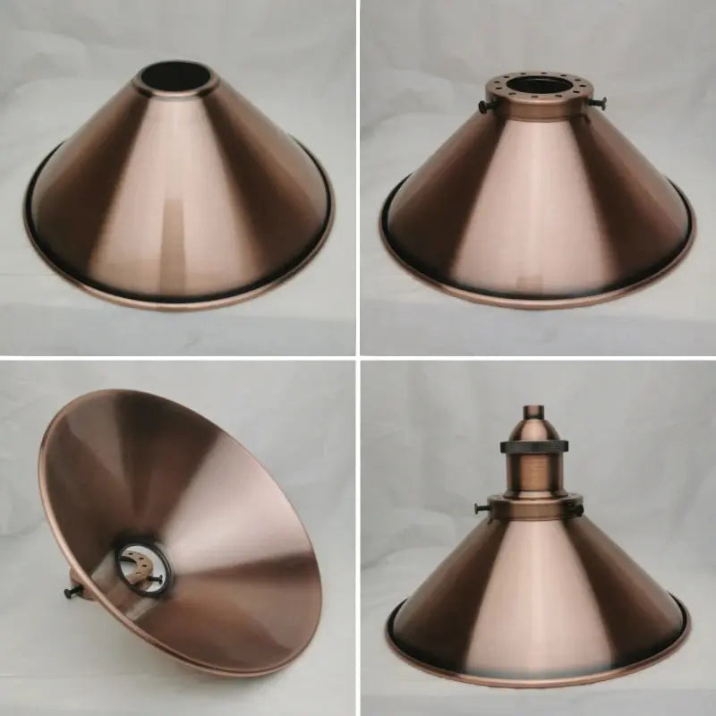 Lampe de chevet - Abat-jour de Lampe en Métal Industriel (Laiton Antique, Diverses Finitions, Trou de 42mm) Lampadia