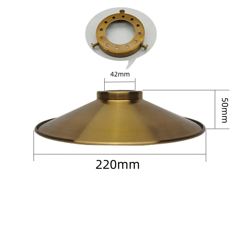 Lampe de chevet - Abat-jour de Lampe en Métal Industriel (Laiton Antique, Diverses Finitions, Trou de 42mm) Lampadia