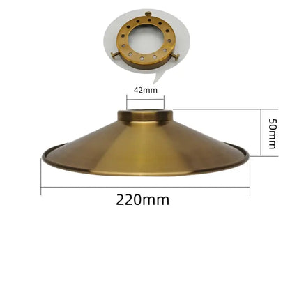 Lampe de chevet - Abat-jour de Lampe en Métal Industriel (Laiton Antique, Diverses Finitions, Trou de 42mm) Lampadia