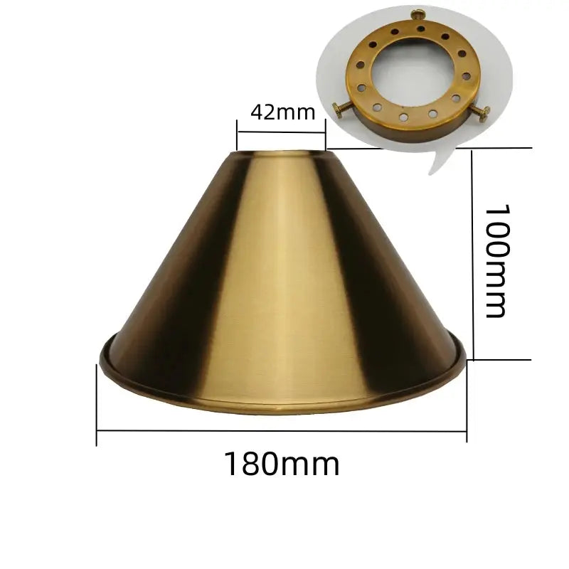 Lampe de chevet - Abat-jour de Lampe en Métal Industriel (Laiton Antique, Diverses Finitions, Trou de 42mm) Lampadia