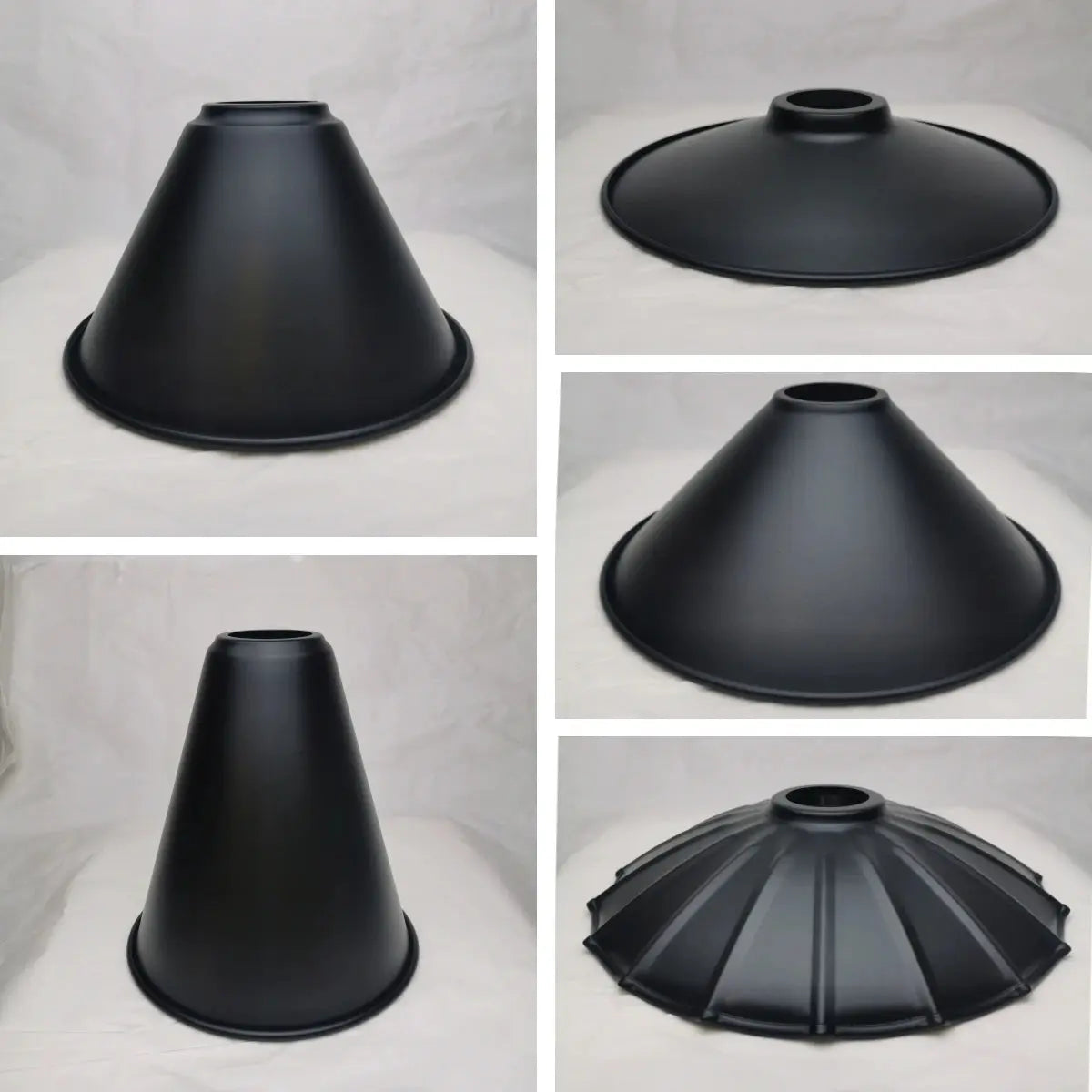 Lampe de chevet - Abat-jour en Fer Noir Calla&amp;Allan - Style Art Déco, Différentes Formes, 22cm, Pour Lampes Murales et Suspensions Lampadia