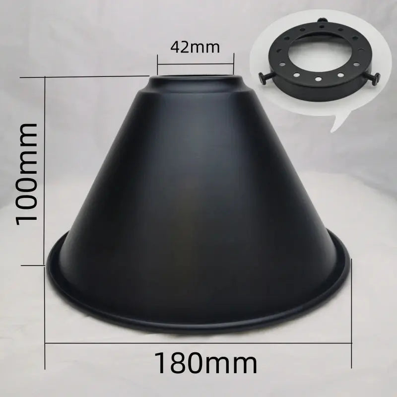 Lampe de chevet - Abat-jour en Fer Noir Calla&amp;Allan - Style Art Déco, Différentes Formes, 22cm, Pour Lampes Murales et Suspensions Lampadia