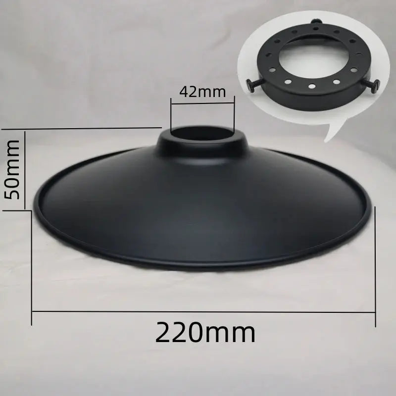 Lampe de chevet - Abat-jour en Fer Noir Calla&amp;Allan - Style Art Déco, Différentes Formes, 22cm, Pour Lampes Murales et Suspensions Lampadia