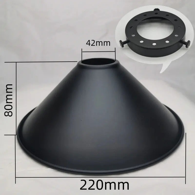 Lampe de chevet - Abat-jour en Fer Noir Calla&amp;Allan - Style Art Déco, Différentes Formes, 22cm, Pour Lampes Murales et Suspensions Lampadia
