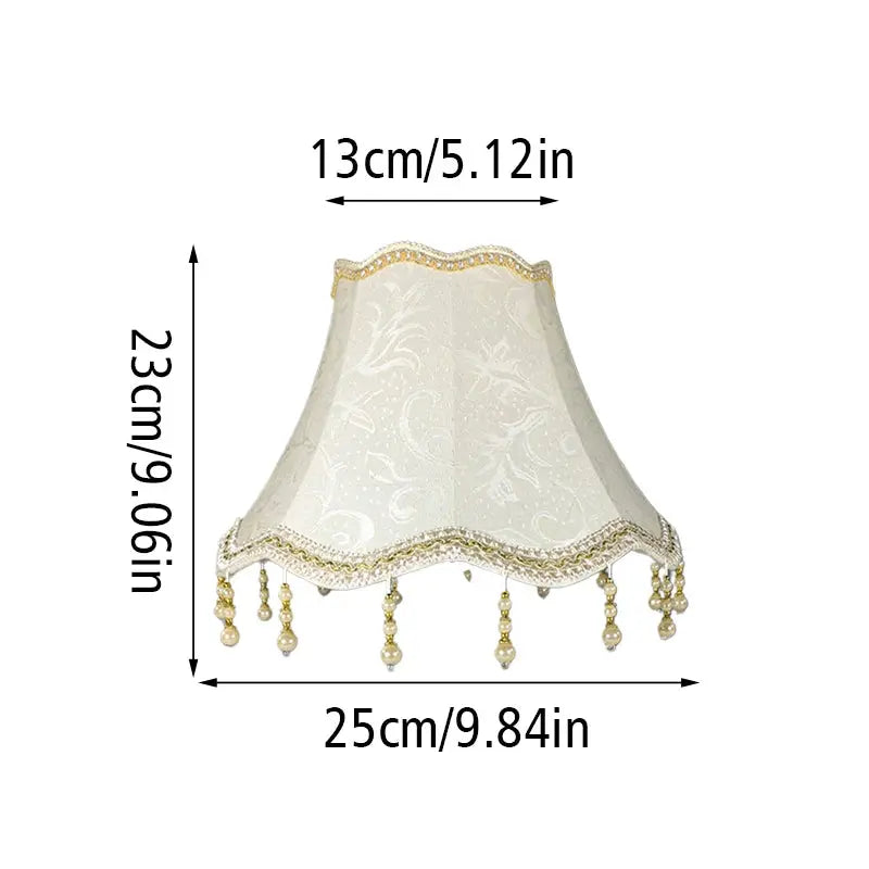 Lampe de chevet - Abat-jour en Tissu Style Européen - E27, Beige, Rose, Vert, 25cm, Décoration de Lampe de Table Lampadia