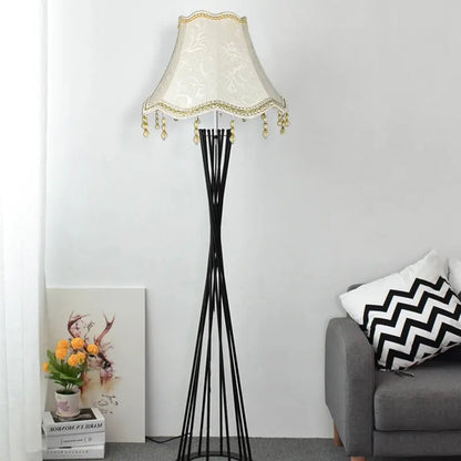 Lampe de chevet - Abat-jour en Tissu Style Européen - E27, Beige, Rose, Vert, 25cm, Décoration de Lampe de Table Lampadia