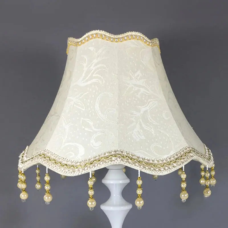 Lampe de chevet - Abat-jour en Tissu Style Européen - E27, Beige, Rose, Vert, 25cm, Décoration de Lampe de Table Lampadia