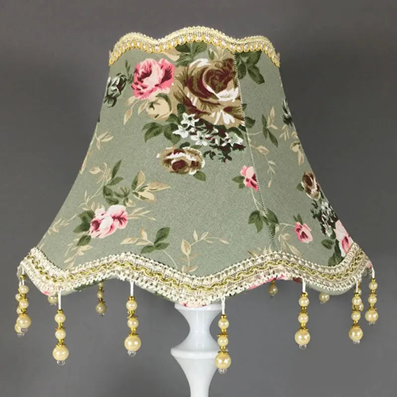 Lampe de chevet - Abat-jour en Tissu Style Européen - E27, Beige, Rose, Vert, 25cm, Décoration de Lampe de Table Lampadia
