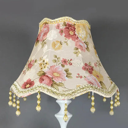 Lampe de chevet - Abat-jour en Tissu Style Européen - E27, Beige, Rose, Vert, 25cm, Décoration de Lampe de Table Lampadia
