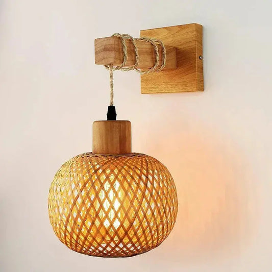 Lampe de chevet - Applique Murale Moderne en Bambou Lampa-dia