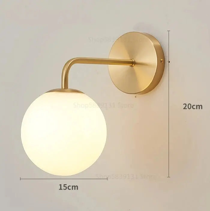 Lampe de chevet - Applique Murale Nordique Lava Corki - Boule en Verre Dépoli, Métal, G9, Multi-Applications, 90-260V Lampadia
