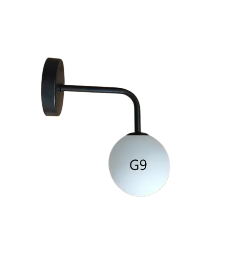 Lampe de chevet - Applique Murale Nordique Lava Corki - Boule en Verre Dépoli, Métal, G9, Multi-Applications, 90-260V Lampadia