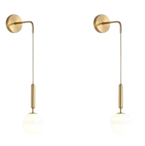 Lampe de chevet - Applique Murale Nordique Lava Corki - Boule en Verre Dépoli, Métal, G9, Multi-Applications, 90-260V Lampadia