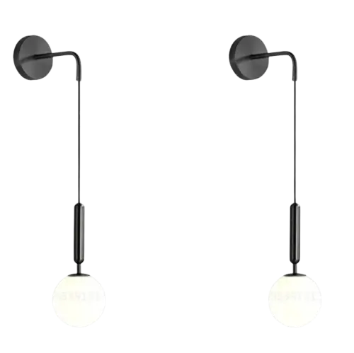 Lampe de chevet - Applique Murale Nordique Lava Corki - Boule en Verre Dépoli, Métal, G9, Multi-Applications, 90-260V Lampadia