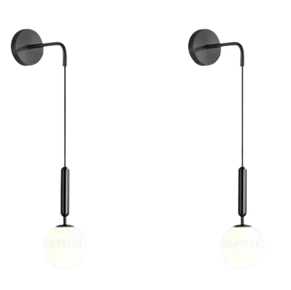 Lampe de chevet - Applique Murale Nordique Lava Corki - Boule en Verre Dépoli, Métal, G9, Multi-Applications, 90-260V Lampadia