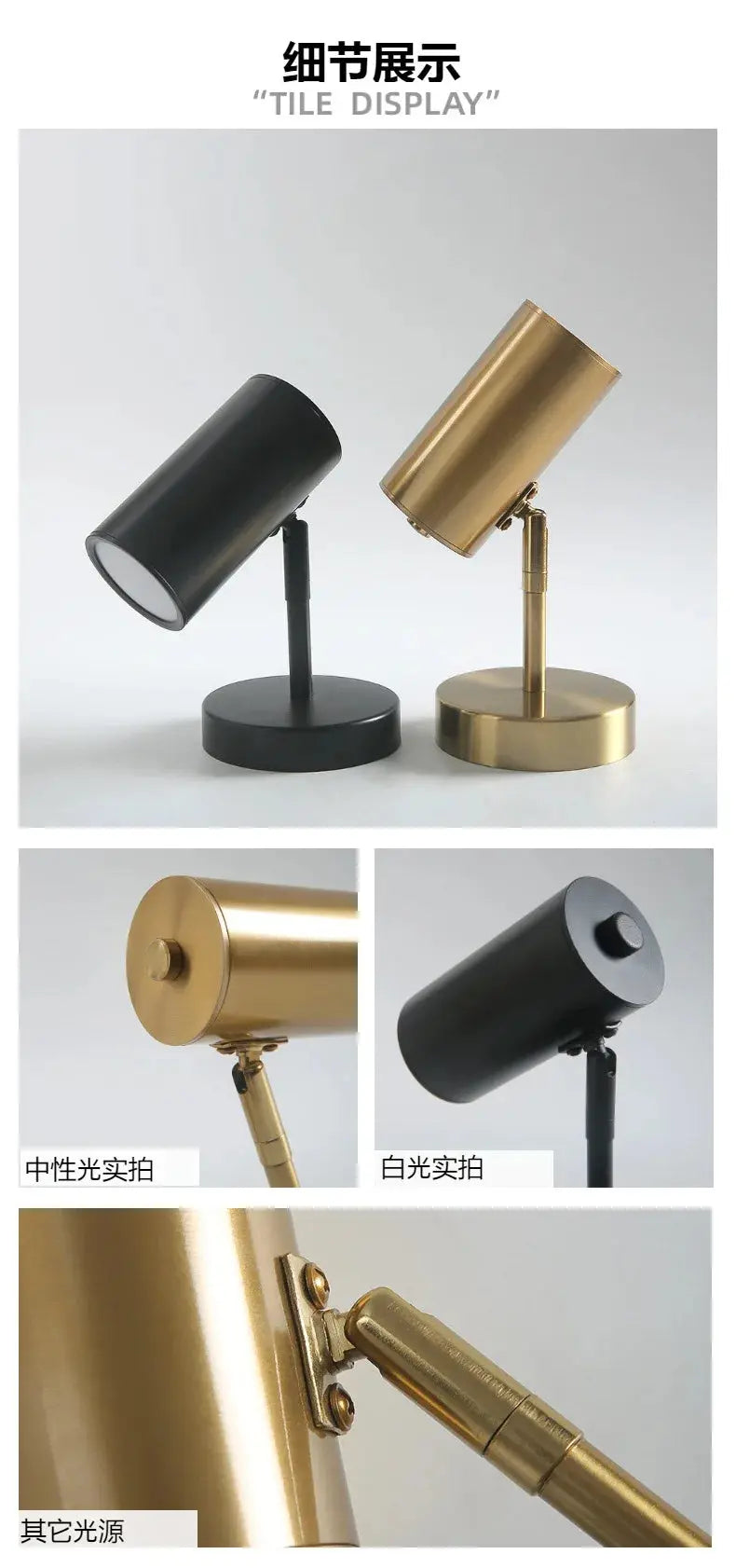 Lampe de chevet - Applique Murale Orientable - Design Moderne, Métal, LED Intégrée, 90-260V, Noir/Doré Lampadia