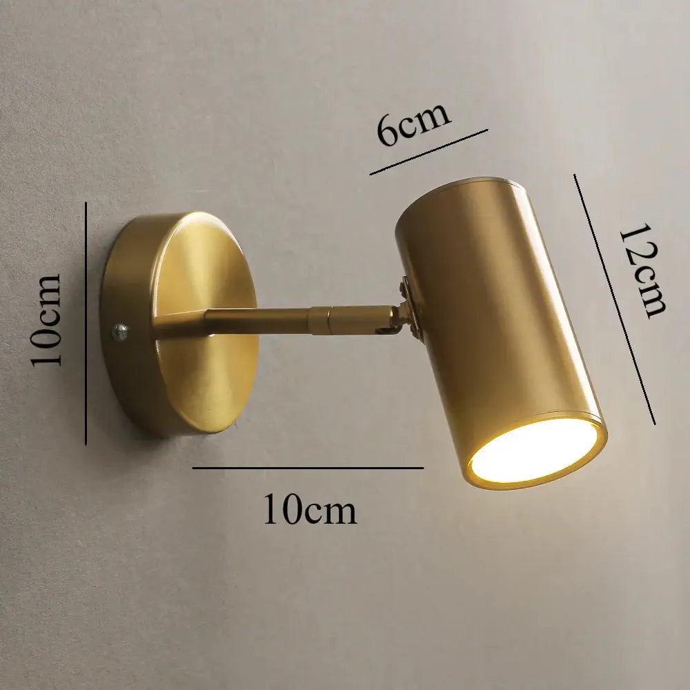 Lampe de chevet - Applique Murale Orientable - Design Moderne, Métal, LED Intégrée, 90-260V, Noir/Doré Lampadia