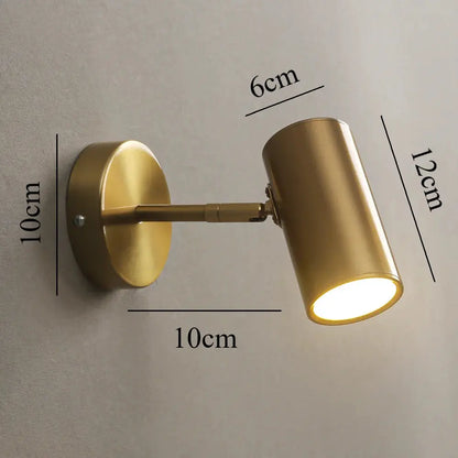Lampe de chevet - Applique Murale Orientable - Design Moderne, Métal, LED Intégrée, 90-260V, Noir/Doré Lampadia