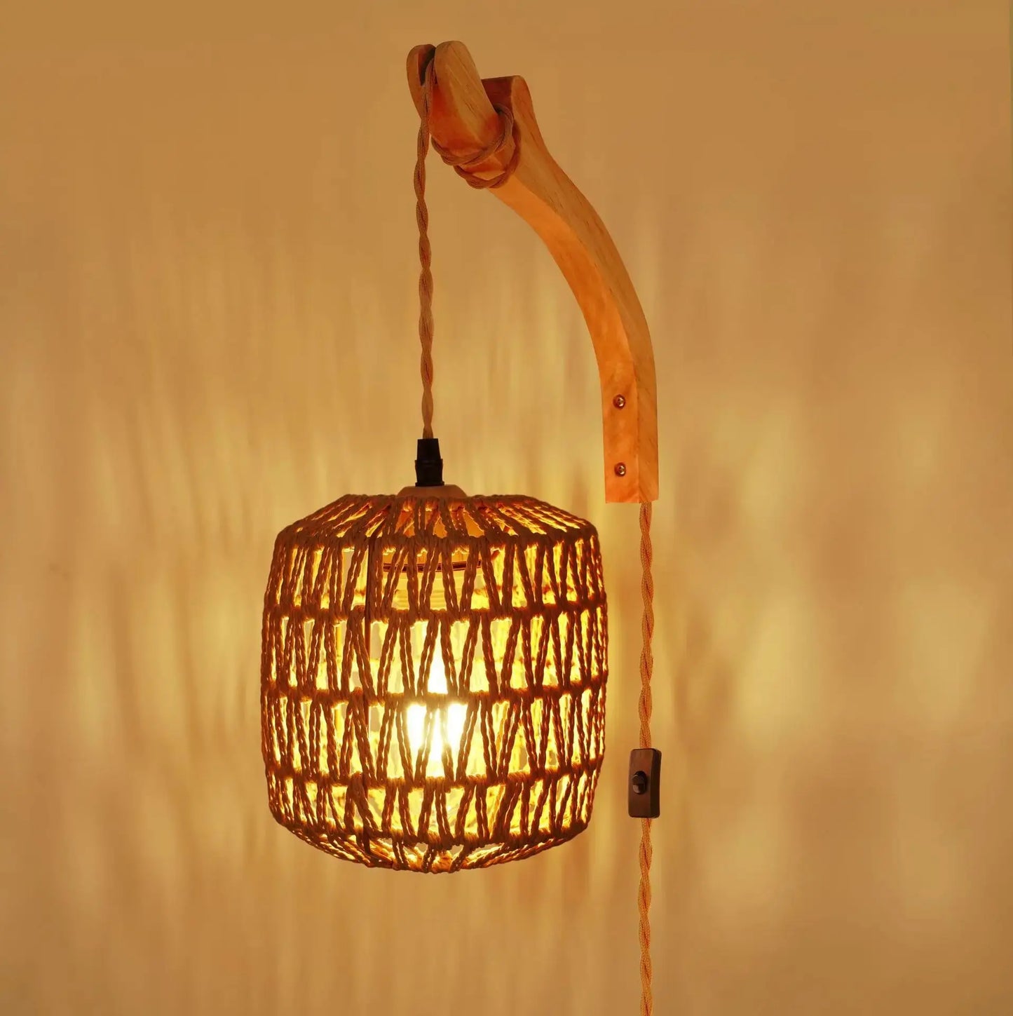 Lampe de chevet Applique murale "Natura" - L'artisanat rustique et chaleureux Lampa-dia