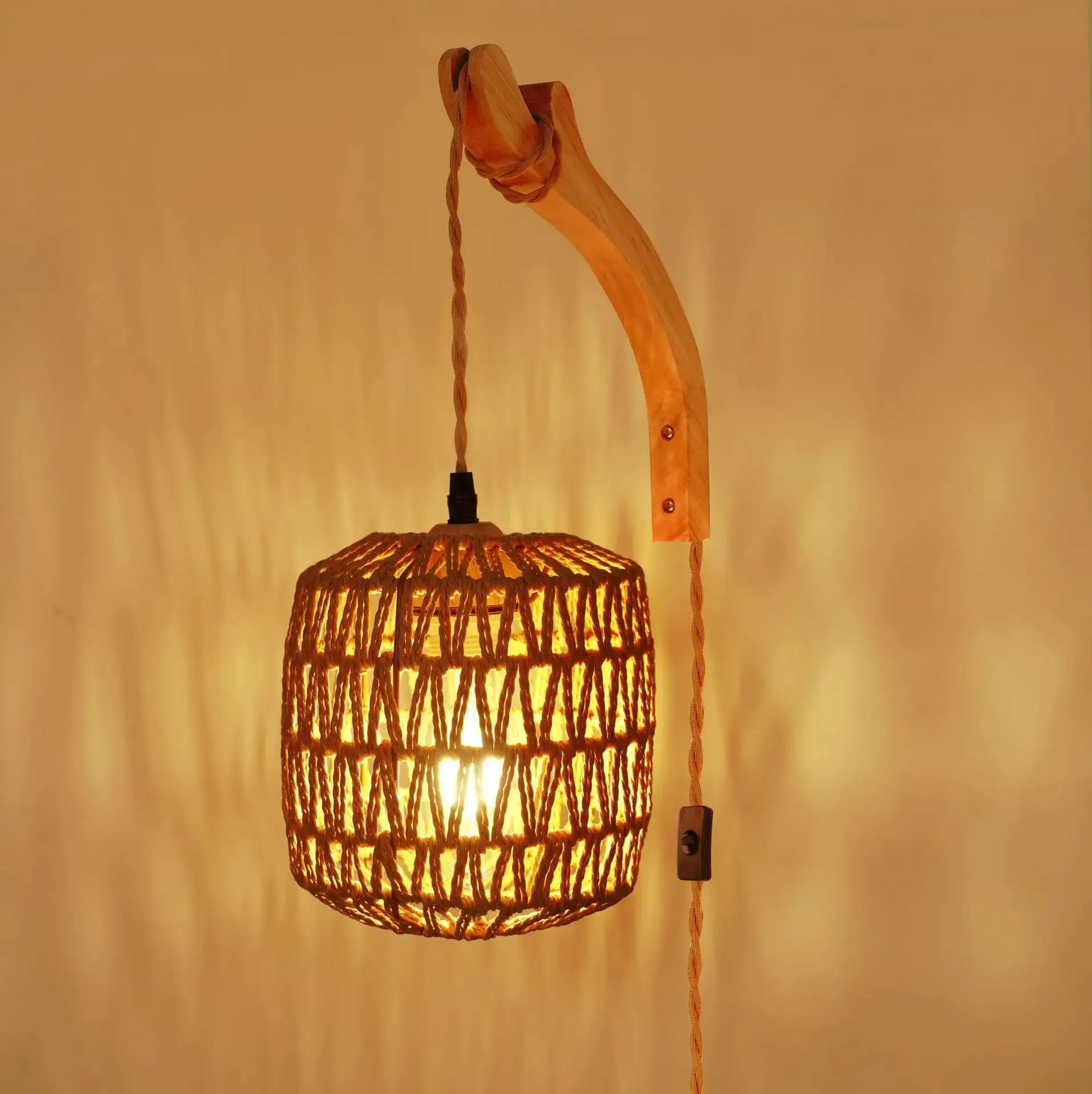 Lampe de chevet Applique murale "Natura" - L'artisanat rustique et chaleureux Lampa-dia