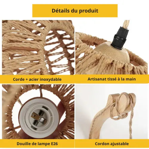 Lampe de chevet Applique murale "Natura" - L'artisanat rustique et chaleureux Lampa-dia