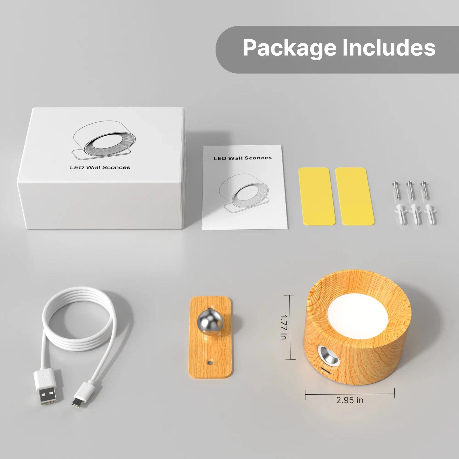 Lampe de chevet - Applique murale de chevet LED orientable Bois Lampadia