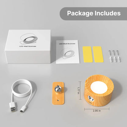 Lampe de chevet - Applique murale de chevet LED orientable Bois Lampadia