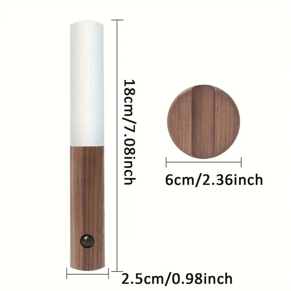Lampe de chevet - Appliques Murales à Détecteur de Mouvement Rechargeables - Sans Fil, LED, Bois Lampadia