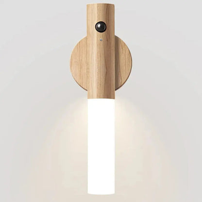 Lampe de chevet - Appliques Murales à Détecteur de Mouvement Rechargeables - Sans Fil, LED, Bois Lampadia