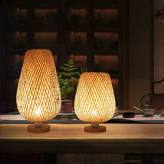 Lampe de chevet - Artisanale en bambou - Style vintage Lampadia