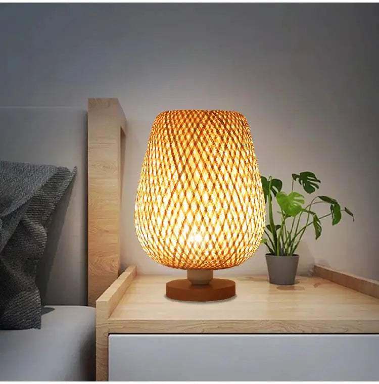 Lampe de chevet - Artisanale en bambou - Style vintage Lampadia