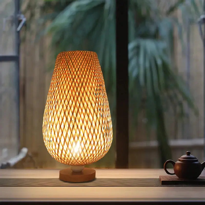 Lampe de chevet - Artisanale en bambou - Style vintage Lampadia