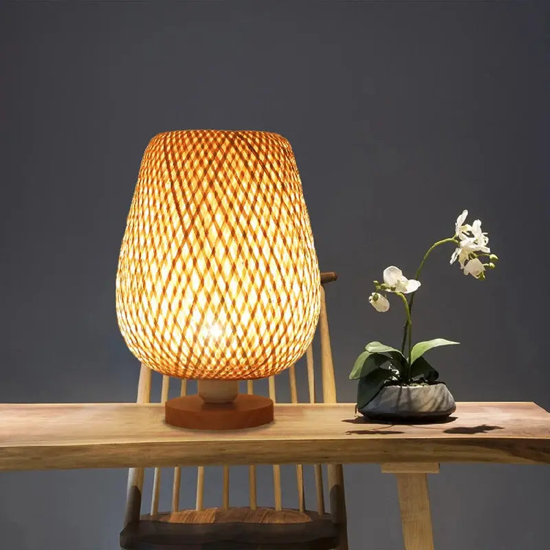 Lampe de chevet - Artisanale en bambou - Style vintage Lampadia