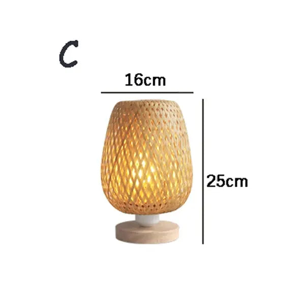 Lampe de chevet - Artisanale en bambou - Style vintage Lampadia