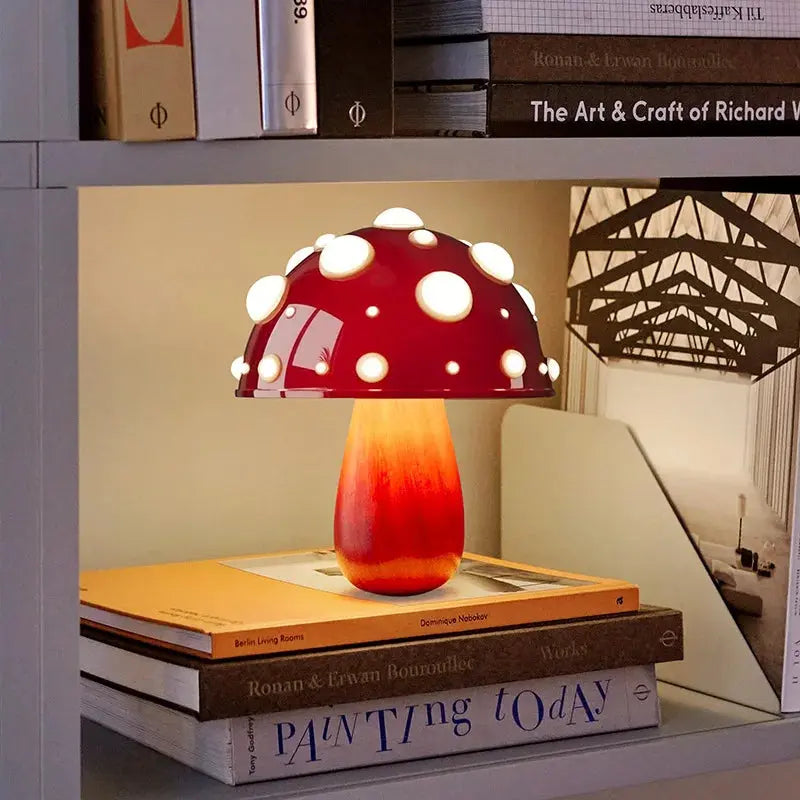 Lampe de chevet - Champignon Amanite Tue-mouches (LED, Rechargeable USB) Lampadia