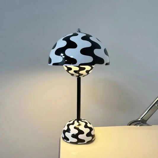Lampe de chevet Champignon - Design Moderne, Intensité Variable Tactile, LED, Rechargeable USB, Noir & Blanc Lampadia