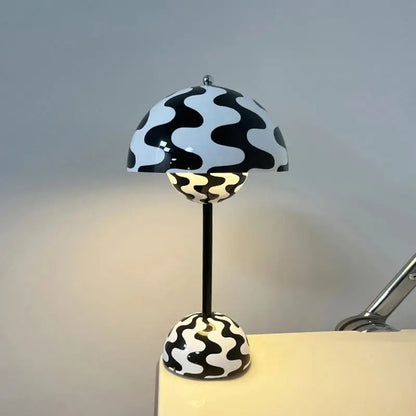 Lampe de chevet Champignon - Design Moderne, Intensité Variable Tactile, LED, Rechargeable USB, Noir & Blanc Lampadia