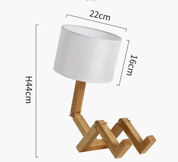 Lampe de chevet - Créative en Bois (Forme de Robot, E27, LED) Lampadia