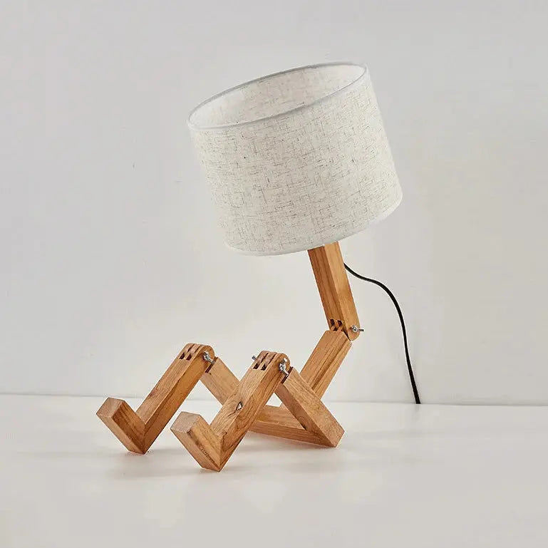 Lampe de chevet - Créative en Bois (Forme de Robot, E27, LED) Lampadia