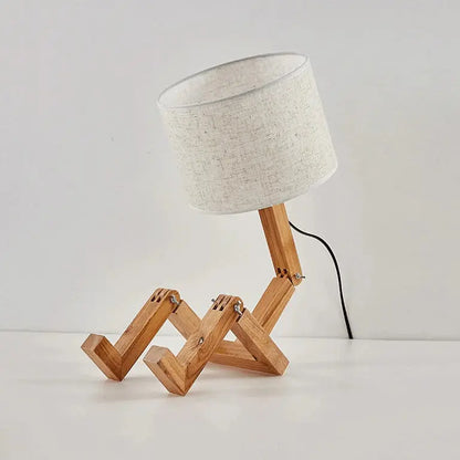 Lampe de chevet - Créative en Bois (Forme de Robot, E27, LED) Lampadia