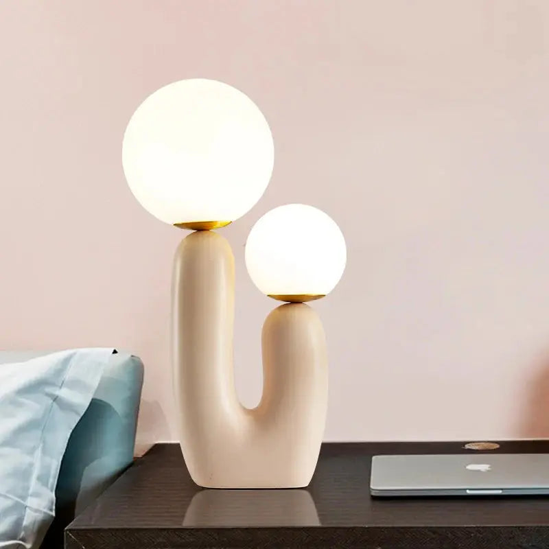 Lampe de chevet Double Tête - Design Moderne, Abat-Jour en Verre, Base en Résine, LED G9, 10W, 90-260V Lampadia
