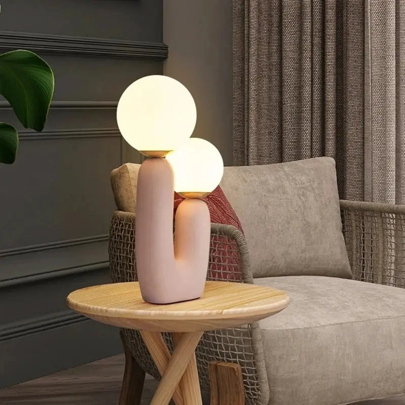 Lampe de chevet Double Tête - Design Moderne, Abat-Jour en Verre, Base en Résine, LED G9, 10W, 90-260V Lampadia