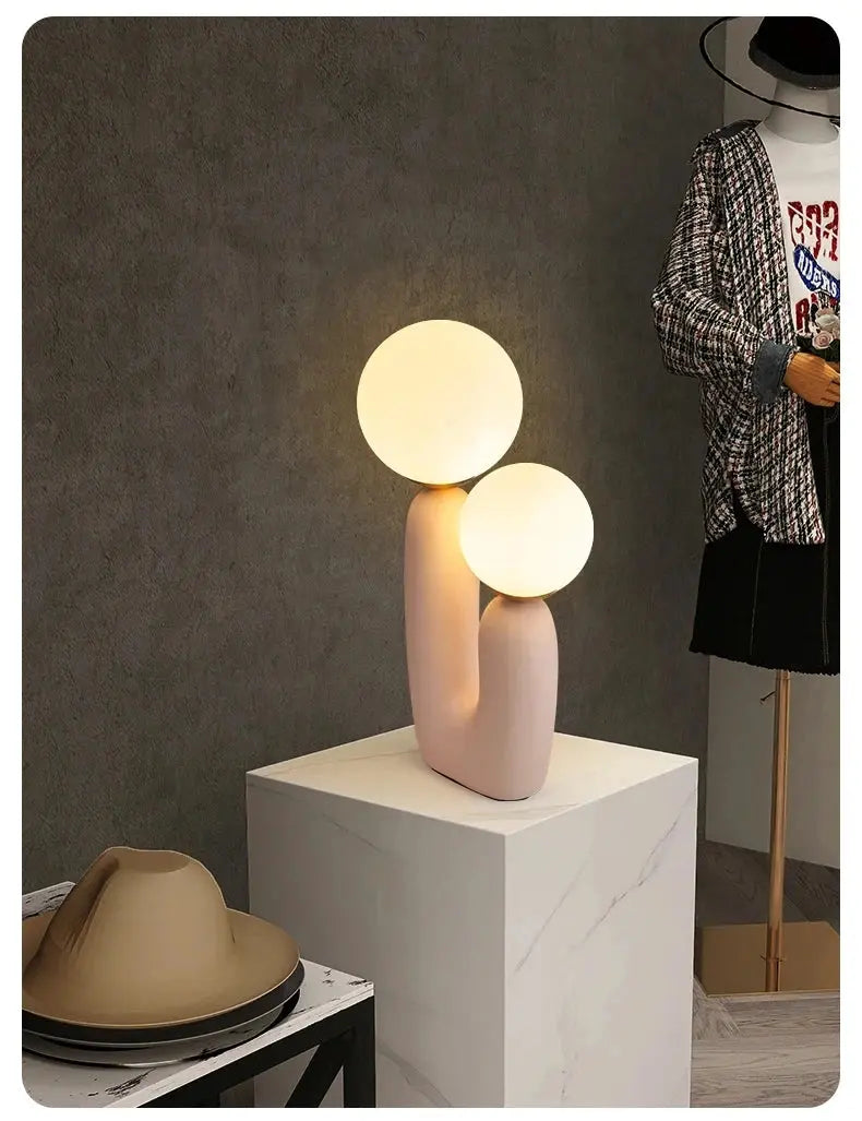 Lampe de chevet Double Tête - Design Moderne, Abat-Jour en Verre, Base en Résine, LED G9, 10W, 90-260V Lampadia