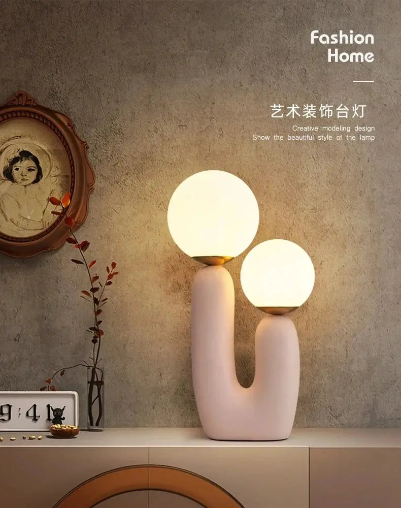 Lampe de chevet Double Tête - Design Moderne, Abat-Jour en Verre, Base en Résine, LED G9, 10W, 90-260V Lampadia