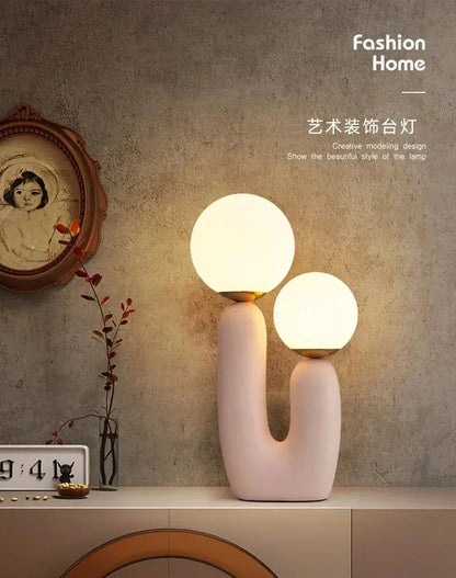 Lampe de chevet Double Tête - Design Moderne, Abat-Jour en Verre, Base en Résine, LED G9, 10W, 90-260V Lampadia
