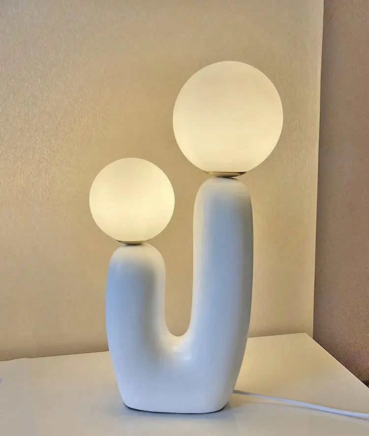 Lampe de chevet Double Tête - Design Moderne, Abat-Jour en Verre, Base en Résine, LED G9, 10W, 90-260V Lampadia