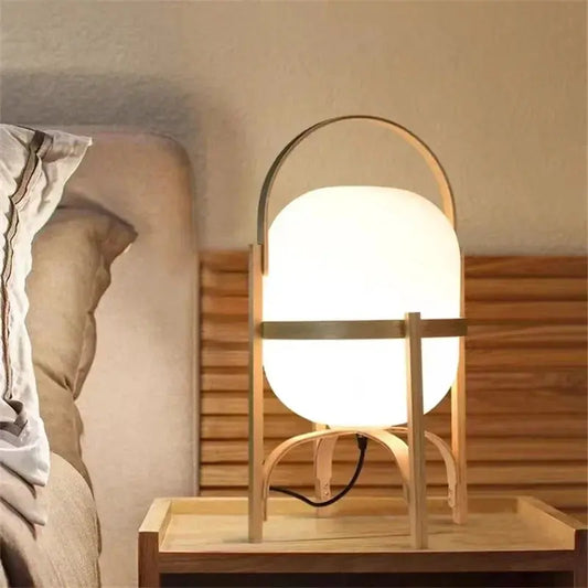 Lampe de chevet - Japonaise E27 en bois - Style minimaliste Lampadia