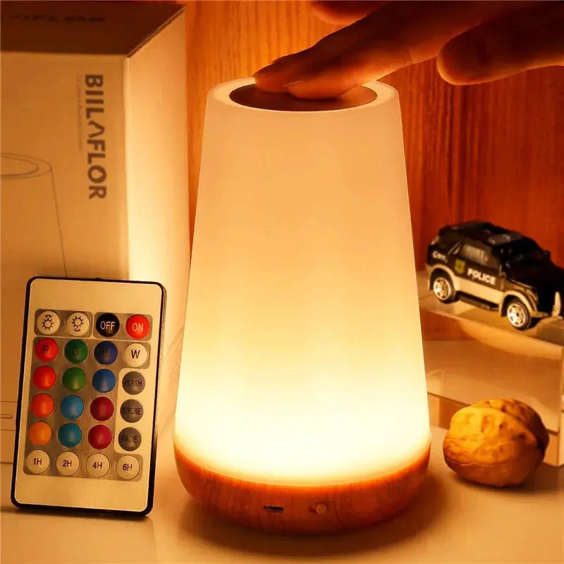 Lampe de chevet LED Multifonctionnelle - 13 Couleurs, 5 Luminosités, 3 Modes, Tactile & Télécommande Lampadia