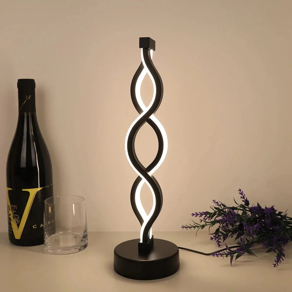 Lampe de chevet LED à Spirale Ondulée - Design - Moderne Lampadia