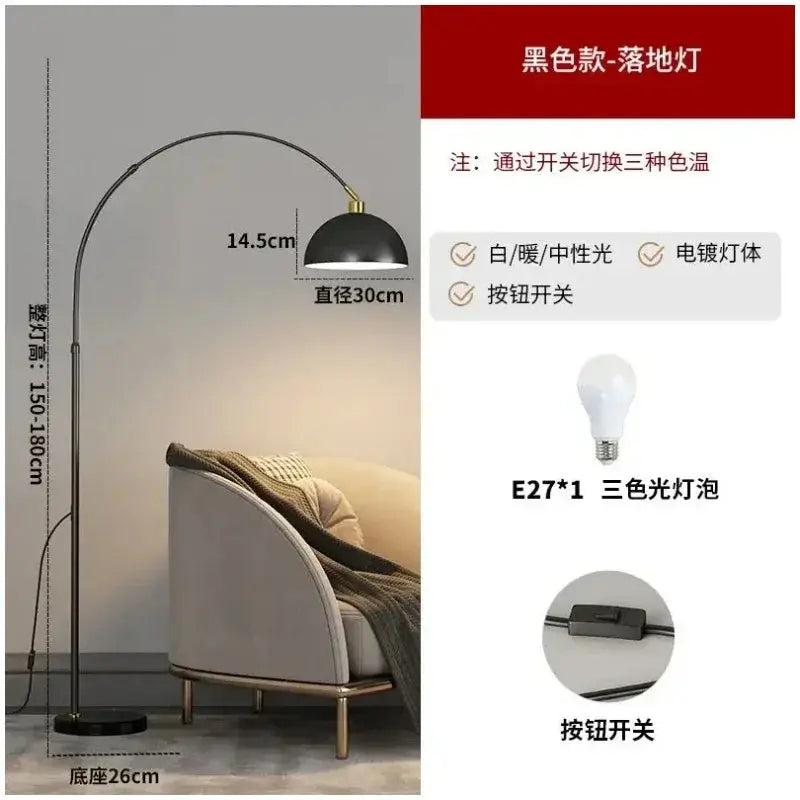 Lampe de chevet - Lampadaire Arc Moderne - E27, LED, Intensité Variable, 11-15W, 90-260V, Multi-Couleurs Lampadia